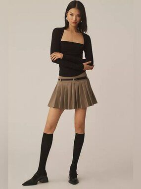 NWT REFORMATION BLACK LAUREL KNIT TOP SIZE SMALL